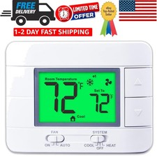 Upgraded Multi-Stage Non-Programmable Thermostats for Home 2 Heat/2 Cool, wit...