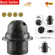 Black Glossy E27 Edison Screw Socket – Easy Install for Vintage Lighting Designs