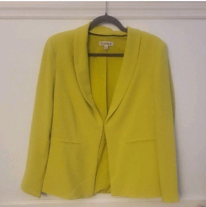 Nanette Lepore Claire Blazer желтый/зеленый Chartreuse размер 12 яркий - Изображение 3 из 4