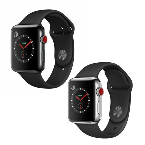 Apple Watch Series 3 42mm GPS Cellular Stainless Steel Case Very Good