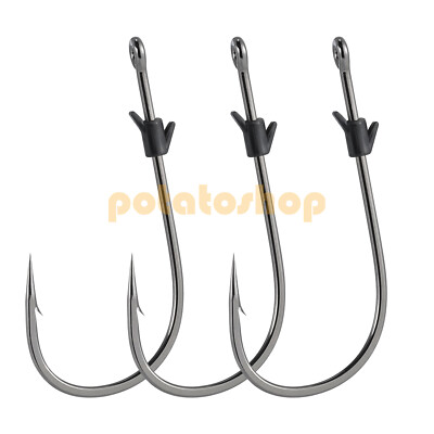 20 Pack Flipping Hooks Neko Rig Bass Straight Shank Worm Hook