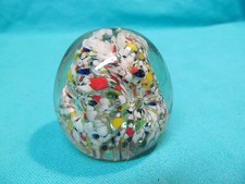 2 1/4" COLORFUL FLOWER BUBBLE GLASS PAPERWEIGHT