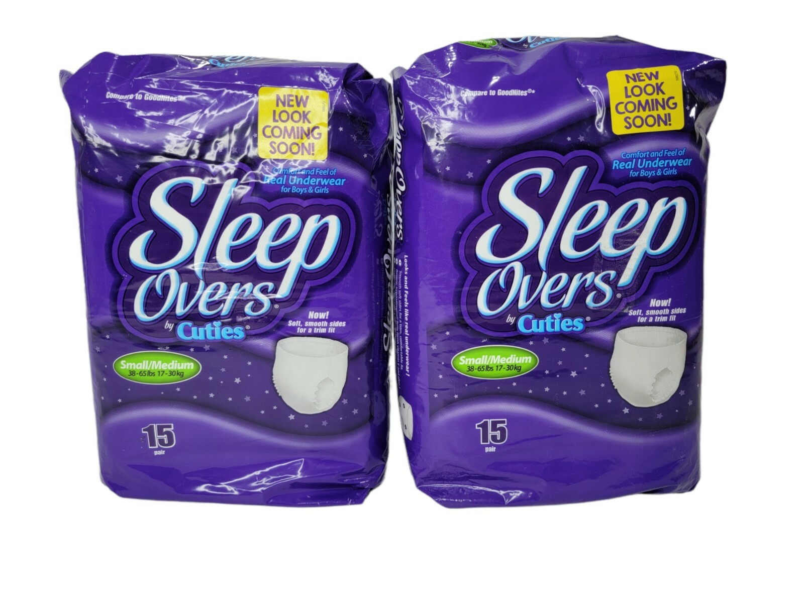 Cuties Sleep Overs Youth Underwear Small/Medium 38 - 65 lbs 