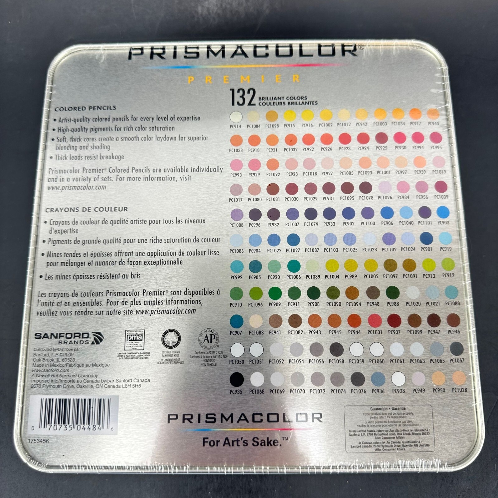 Prismacolor Premier 132 Artist's Quality Colored Pencils Sealed Tin