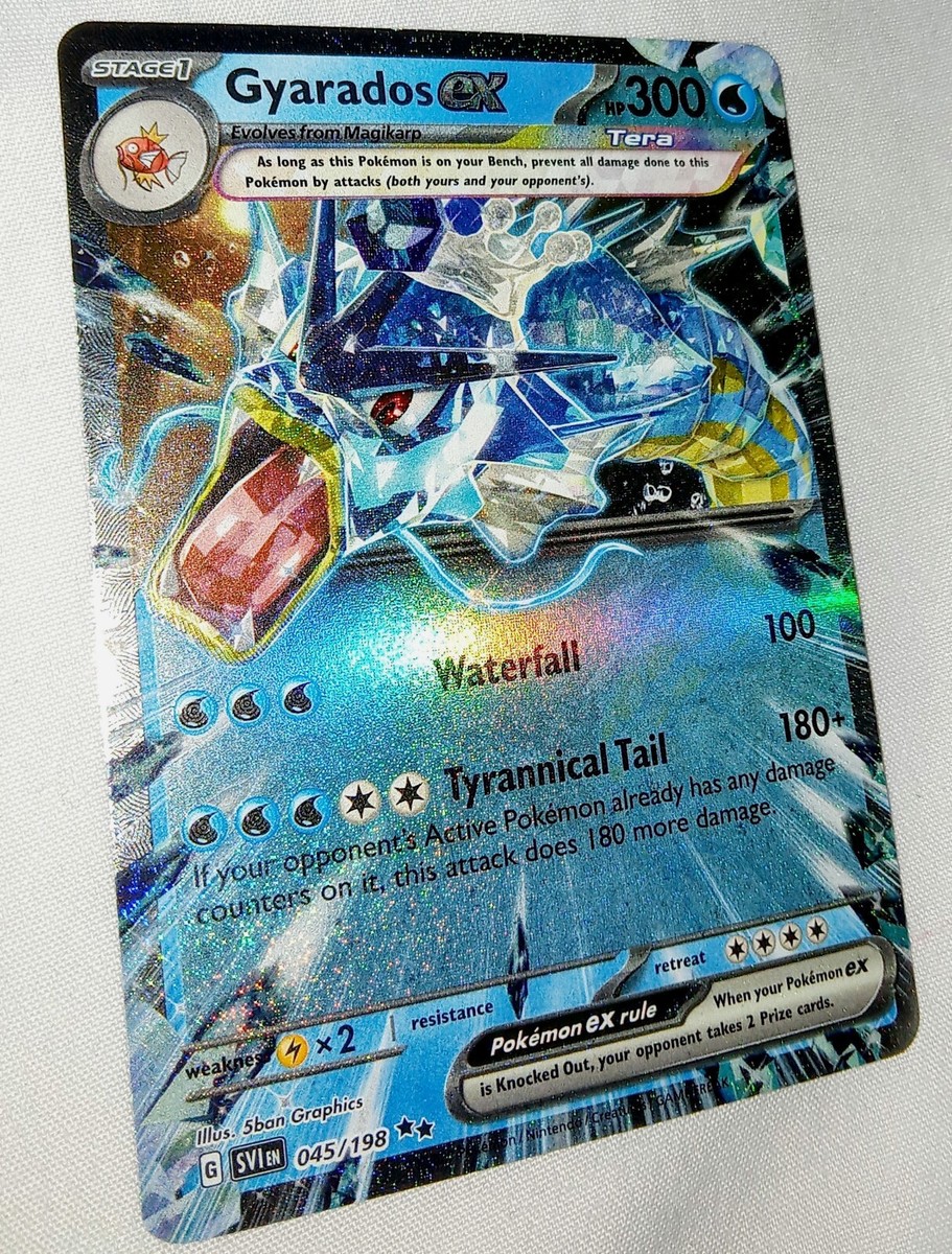 pokemon tcg scarlet and violet 045 198 gyarados ex card & 45/198 (180+) If your opponents Active Pokmon already has any damage counters on it 045/198 Gyarados ex Holo Double