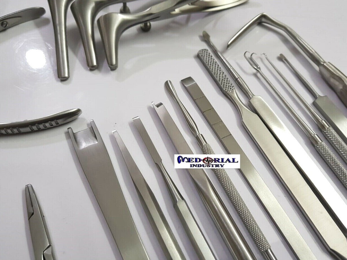 Set D'Instruments De Rhinoplastie 21 Pièces - Chirurgie Plastique Nasale - Neuf