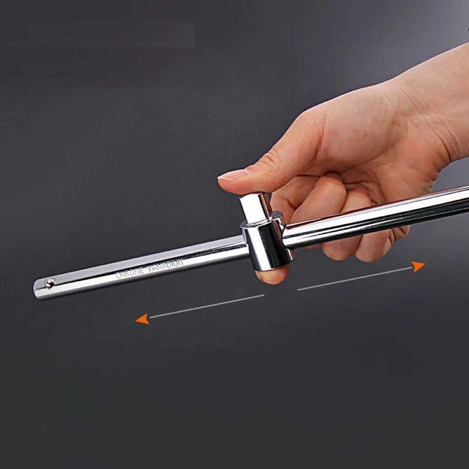 3/8" Drive Sliding T-Handle Spanner Breaker Bar Wrench Socket Ratchet Wrench CRV - Image 2 of 4