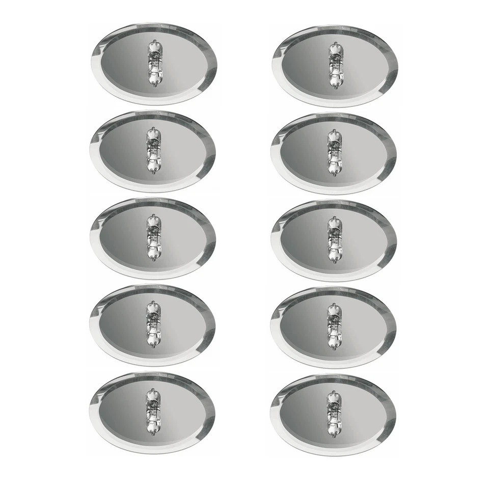 100 Pièces Paulmann Star Spots Encastrés Ronds G4 63Mm Miroir Argent/Metal/Vitre - Photo 2/4