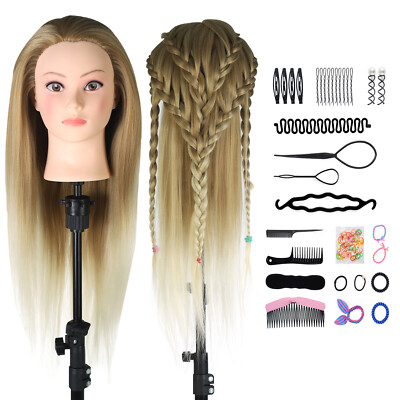 26'' Salon Training Head Hairdressing Practice Mannequin Doll+
