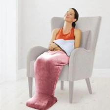 Sharper Image Calming Cozy Deluxe Massaging Heating Wrap with Sherpa Lining Rose