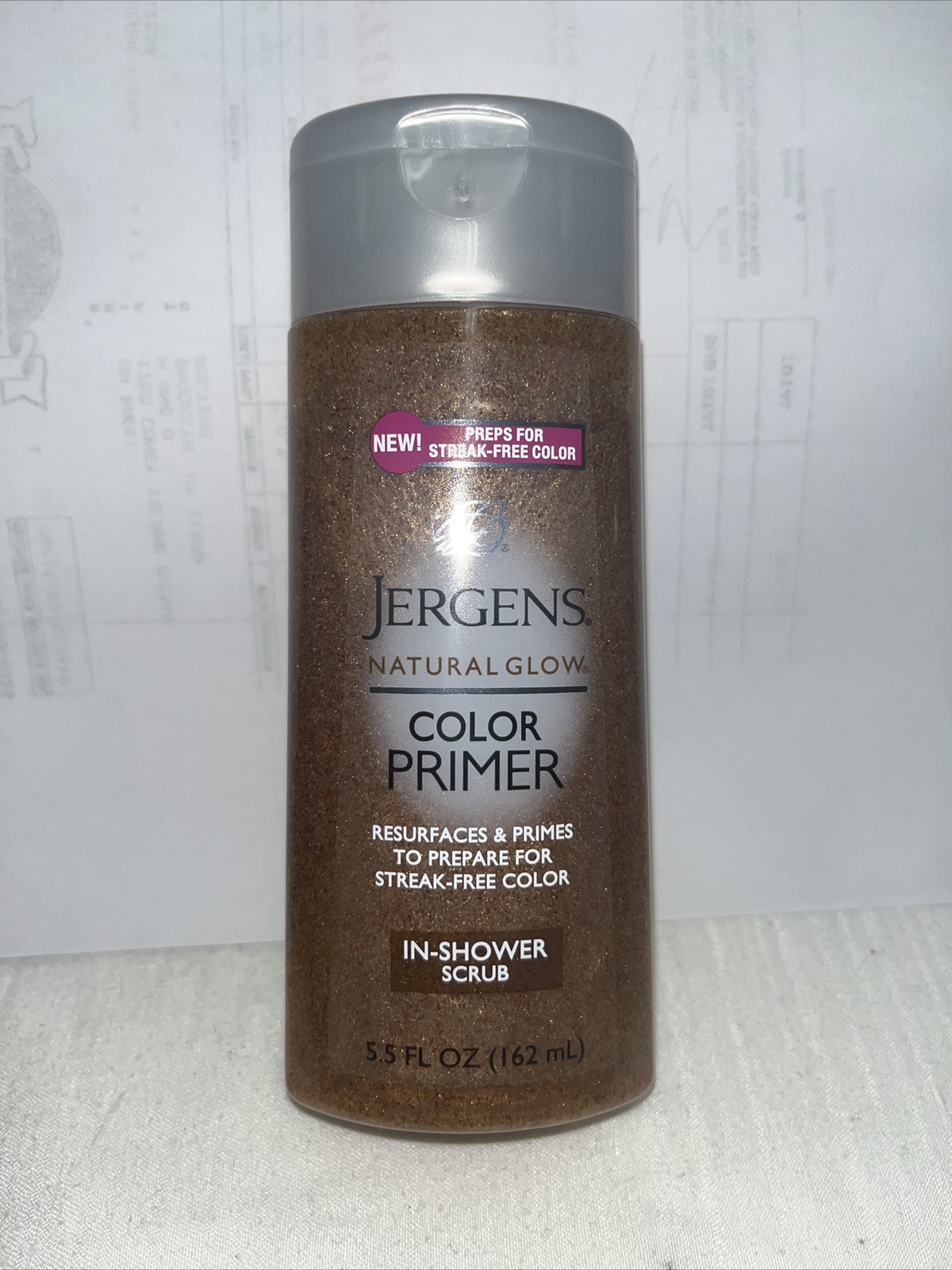 1 Bottle Jergens Natural Glow Color Primer In Shower Scrub 5.5 Oz each