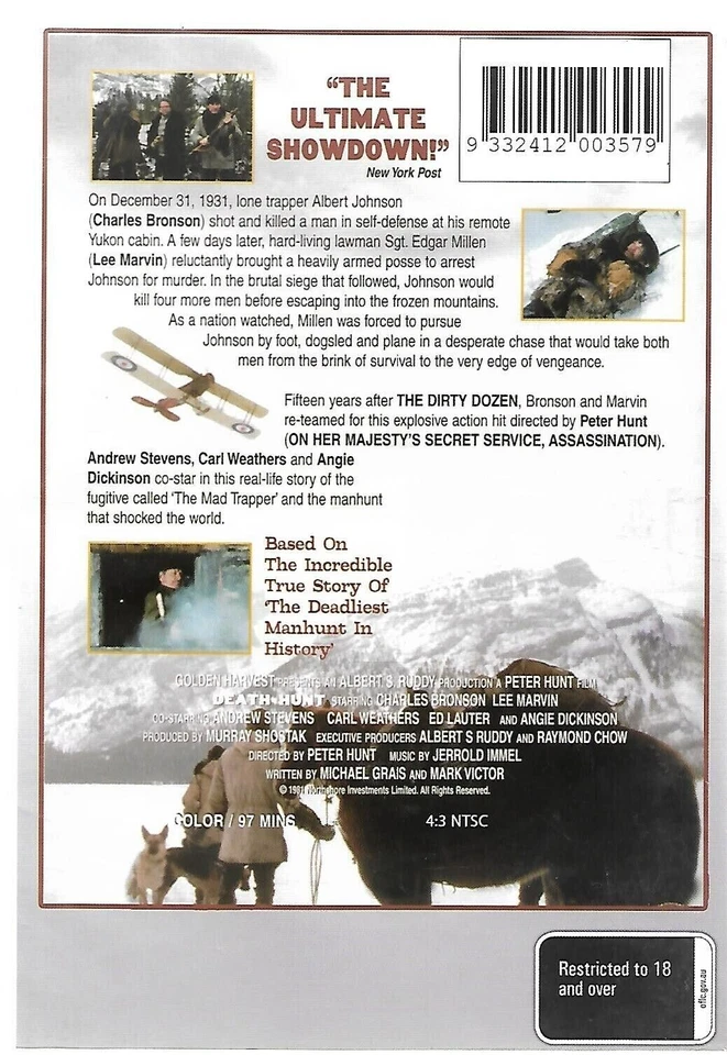 Death Hunt (1981) Charles Bronson Lee Marvin DVD BRAND NEW (USA Compatible) Foto 2 de 2