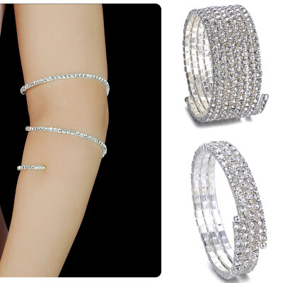 Diamant Armkettchen Oberarm Manschette Armband Schmuck Silber 3-reihig 7-reihig