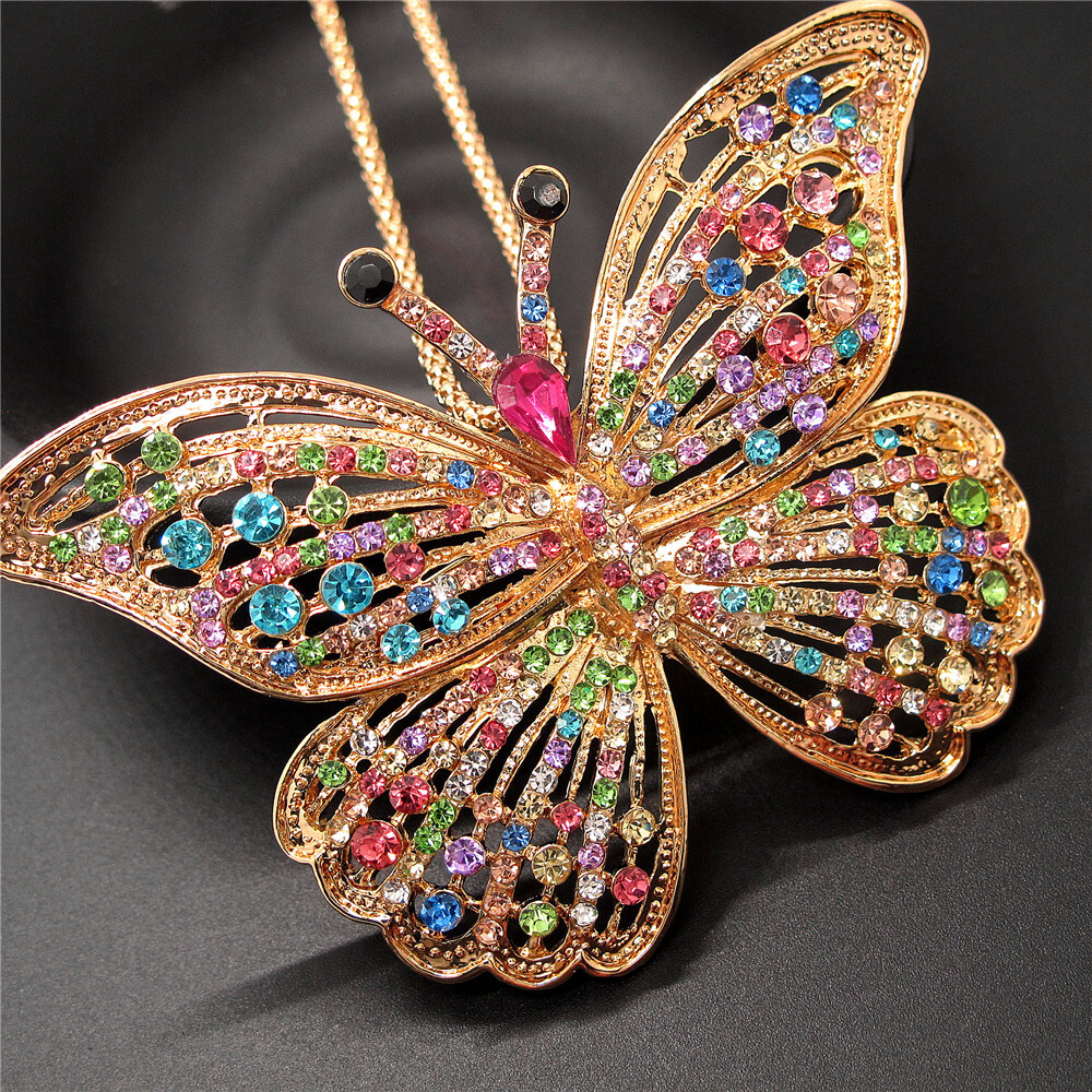 Chain Set Insect Fashion Women Colorful Rhinestone Insect Butterfly Crystal Chain ...
