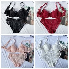 Womens Underwear Comfortable Bra Breathable Panties Transparent Bra Set knicker