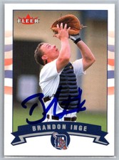 Brandon Inge 2002 Fleer AUTO Signed AU #352 Detroit Tigers