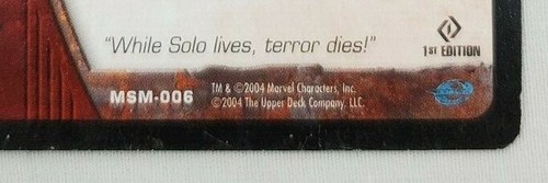 2004 Upper Deck - Marvel VS System 1st Edition "SOLO" - #MSM-006 (SO1) - Picture 5 of 8