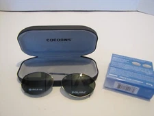 NWT COCOONS OVAL CLIP ON SUNGLASSES OV3 48 L668G POLARe W/CASE