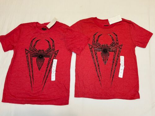 2X Marvel Boys Red Short Sleeve Spider-Man T-Shirt Size Small