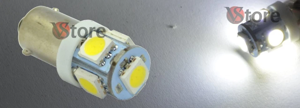Pack 4 Unità 5 LED SMD 5050 T4W 12V Auto BA9S Lampadine Posizione Bianco 5W - Immagine 2 di 3
