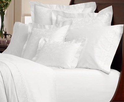 Ägyptisches 100 % Baumwolle schlichtweiß Superior 400TC Satin komplettes Bettwäsche-Set 