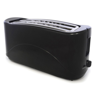 4 SCHEIBEN ELEKTRISCHER BROT TOASTER DOPPELSCHLITZ KÜCHE AUSZIEHBAR KRÜMELSCHUBLADE SCHWARZ