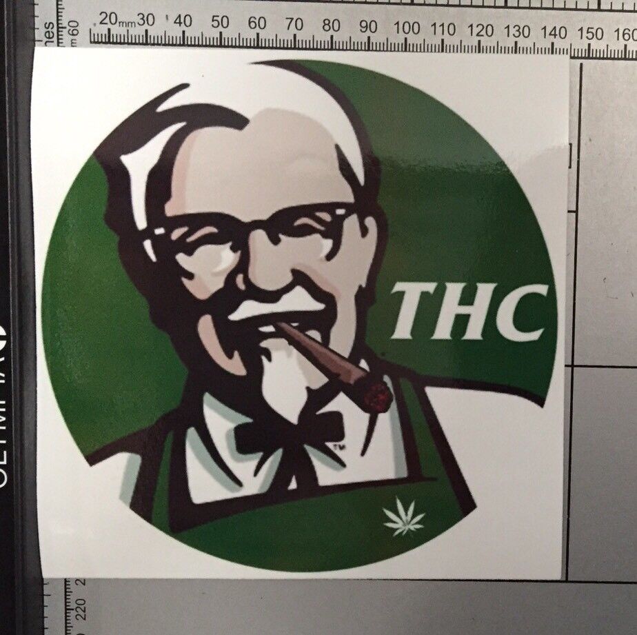 KFC Funny THC Sticker Weed Kentucky Fried Chicken Stoned Car Wall Man Cave  | eBay
