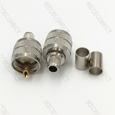 10x PL-259 UHF Male Plug Crimp PL259 For RG5 RG6 LMR300 5D-FB RF Coaxial Cable