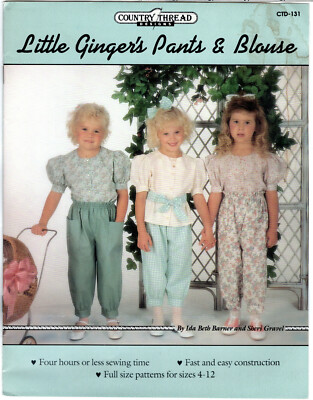 ''Little Ginger's Pants & Blouse''  1989 Country Thread Designs Pattern CTD-131