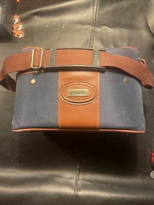 Vintage Jaguar Ladies Blue Cosmetic Makeup Travel Case Bag Luggage