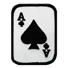 ACE of SPADES PATCH POKER PLAYING CARD embroi...