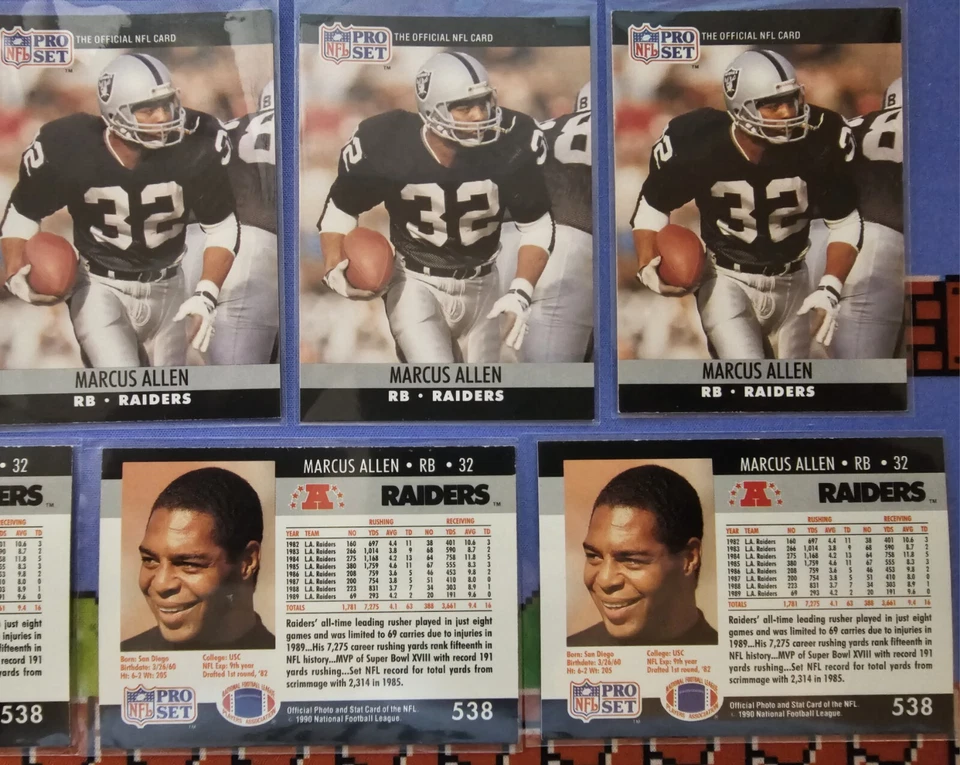 1990 Pro Set - #538 Marcus Allen (11) - Image 3 of 3