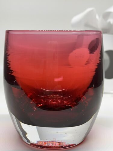 GlassyBaby Votive Candleholder Valentine “True Love” Open Box Romance Red - Picture 1 of 12
