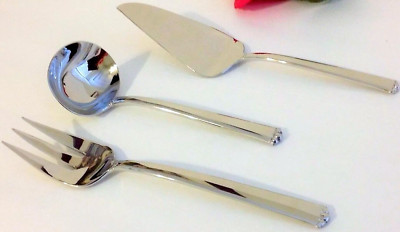 Waterford Lismore Bead Stainless 3-Piece Serving Set 18/10 Stainless Boxe 154279