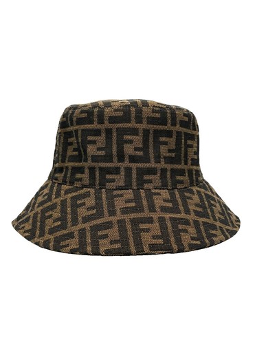 Fendi Kids Unisex FF Nylon Hat w Fendi Roma Leather Visor & Adjust