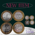Asst  999 Fine Silver Center Casino Token Chips $10 Token Lot of 4 Osheas & More