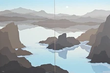 Robert Wilson Rocky Shores Diptych 241/373 2pc Serigraph nature landscape art