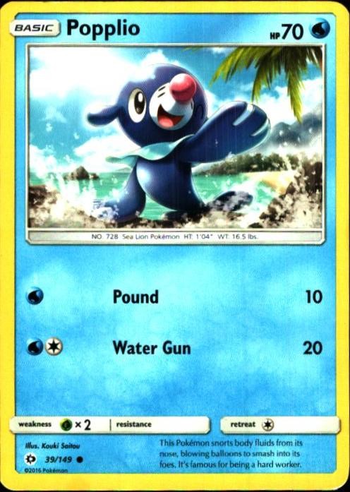 Popplio 39/149 C SM Base Set Pokemon LP