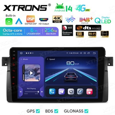 8+256G Android 14 Player for BMW E46 M3 328i Qualcomm 665 HDMI GPS Nav CarPlay