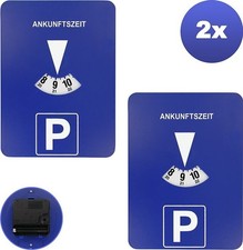 2x Parkscheibe mit Uhr Blau ANKUNFTSZEIT Auto Parkuhr KFZ StVO konform Set 2 Stü