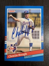 CHARLIE HOUGH 1991 DONRUSS AUTOGRAPHED SIGNED AUTO BASEBALL CARD WU