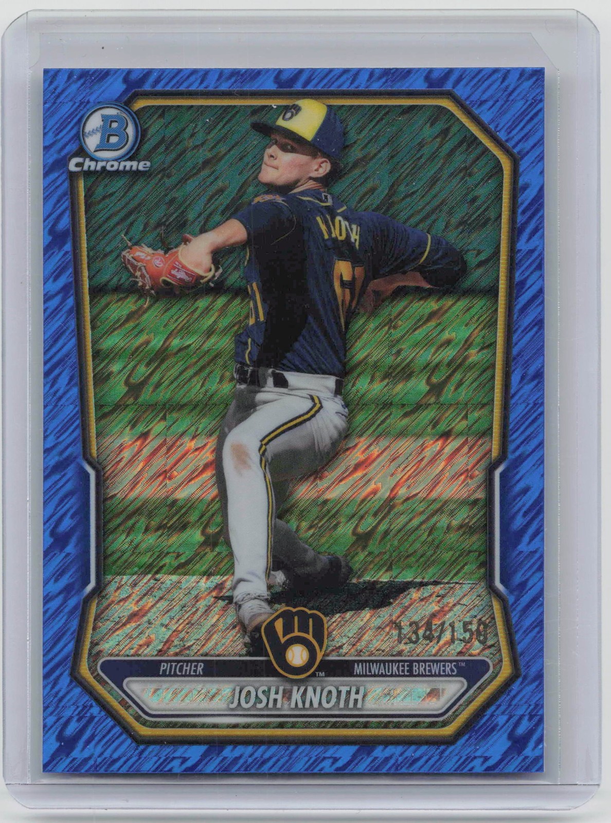 2026 Bowman #BCP-113 Josh Knoth Chrome Prospects Blue Shimmer Refractor #/150