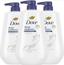 Dove Deep Moisture 24hr Renewing Micro Moisture Body Wash 30.6 fl oz 3-PACK NIB