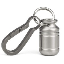 Portable Pill Cases Metal Titanium Pill Holder Pocket Pill Box Keychain Wate