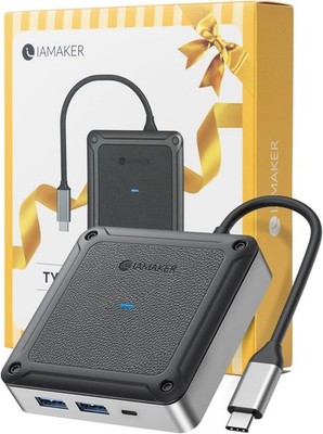 IAMAKER 6/8 Port USB-C Hub Multiport Adapter with 4K@60Hz HDMI, 1Gbps Ethernet