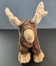 Demdaco 7" Sitting Brown/Tan Moose Plush Stuffed Animal Toy 2021
