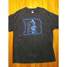 Vintage Champs T Shirt Mens L Black Short Sleeve Duke Blue Devils Basketball Y2K