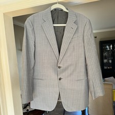 ARMANI COLLEZIONI Textured Striped Peak Lapel Suit Jacket Size 40R Made in Italy