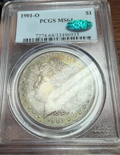 1901-O Morgan Silver Dollar TONED COLOR PCGS MS64 CAC
