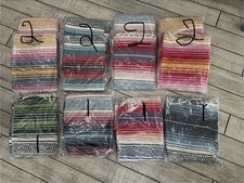 Beautiful Mexican Blanket/Sarape Colorful Striped For Picnic Beach Camping 70x51